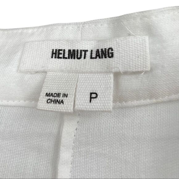 Helmut Lang White Element V Neck Button Up Ivory Sheer Sleeves Hem Tunic Top - Picture 4 of 6